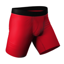 Load image into Gallery viewer, The Red Dong Effect | Red Long Leg Ball Hammock¬Æ Pouch Underwear With Fly
