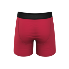 Load image into Gallery viewer, Red Velvet Ball Hammock¬Æ Pouch Underwear with knitted fabric detail.
