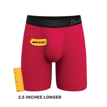 Load image into Gallery viewer, The Red Velvet | Dark Red Long Leg Ball Hammock¬Æ Pouch Underwear With Fly
