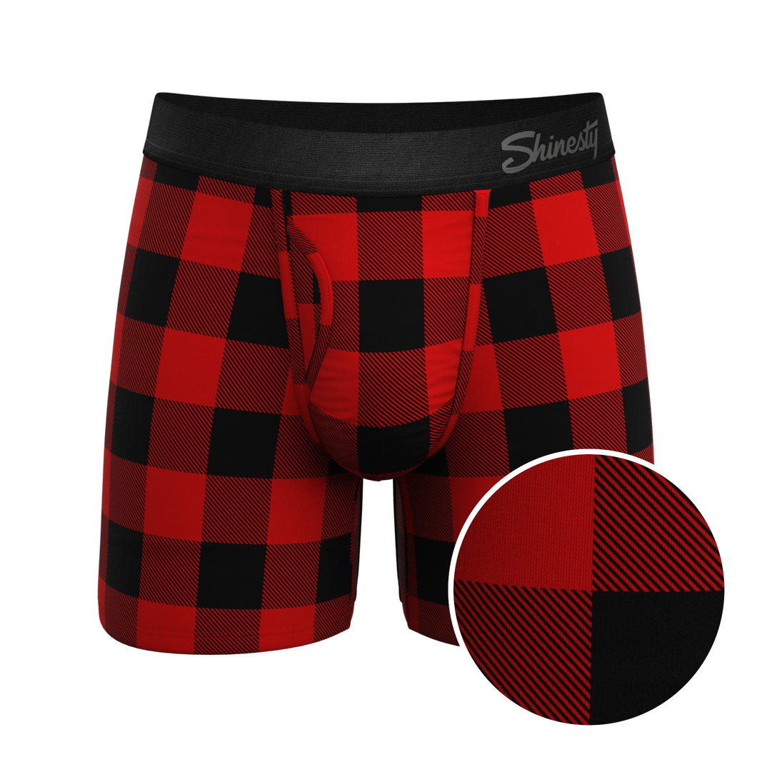The Red & Black Lumberjack | Buffalo Check Ball Hammock¬Æ Pouch Underwear With Fly