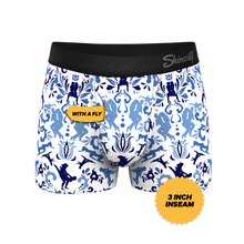 Load image into Gallery viewer, The Risqu√© Rorschach | Blue Willow Ball Hammock¬Æ Pouch Trunks Underwear
