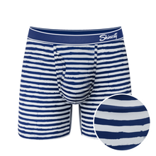 Load image into Gallery viewer, The Sailor | Nautical Stripe Ball Hammock¬Æ Pouch Underwear With Fly
