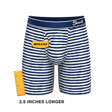 Load image into Gallery viewer, The Sailor | Nautical Stripe Long Leg Ball Hammock¬Æ Pouch Underwear With Fly
