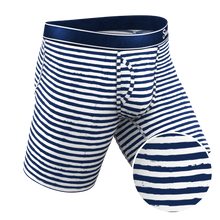 Load image into Gallery viewer, The Sailor | Nautical Stripe Long Leg Ball Hammock¬Æ Pouch Underwear With Fly
