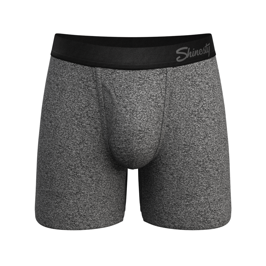 The Seattle Skyline | Black Marble Heather Ball Hammock¬Æ Pouch Underwear With Fly