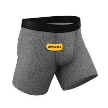 Load image into Gallery viewer, The Seattle Skyline | Black Marble Heather Ball Hammock¬Æ Pouch Underwear With Fly
