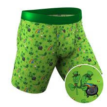 Load image into Gallery viewer, The 3 Leafs To The Wind | St Patricks Day Clovers Long Leg Ball Hammock¬Æ Pouch Underwear With Fly
