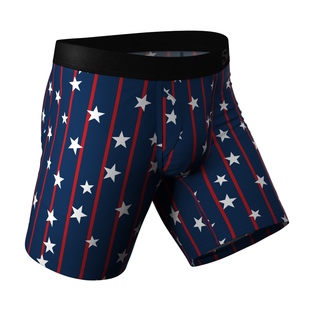 The Stars & Stripes | USA Long Leg Ball Hammock¬Æ Pouch Underwear With Fly