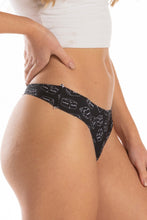 Load image into Gallery viewer, black dice seamless thong
