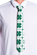 Load image into Gallery viewer, Luck of the Irish Clover Green and White Tie

