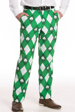 Load image into Gallery viewer, green argyle st. patrick suit pants

