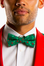 Load image into Gallery viewer, Green Holly Christmas Bow Tie
