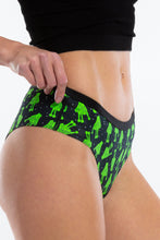 Load image into Gallery viewer, black and green cheeky underwear
