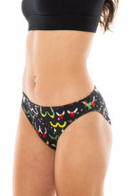 Load image into Gallery viewer, Black bikini underwear with christmas decor
