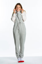 Load image into Gallery viewer, The Groutfit | Womens Grey Pajamaralls with Front Pocket 
