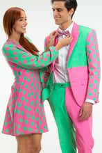 Load image into Gallery viewer, couple derby pink and green polka dot clothes
