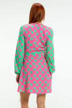 Load image into Gallery viewer, pastel green and pink wrap dress
