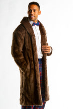 Load image into Gallery viewer, Long Elegant Brown Faux Fur Coat
