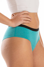 Load image into Gallery viewer, plain teal heather cheeky underwear
