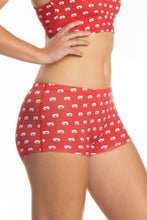 Load image into Gallery viewer, Red and white boyshort underwear

