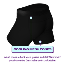 Load image into Gallery viewer, Close-up of Threat Level Midnight cooling Ball Hammock¬Æ underwear with advanced technology for ultimate comfort.
