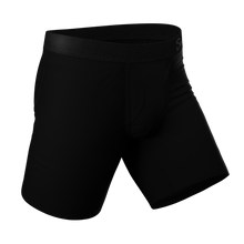 Load image into Gallery viewer, The Threat Level Midnight | Black Long Leg Ball Hammock¬Æ Pouch Underwear With Fly
