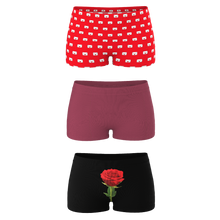 Load image into Gallery viewer, Red themed boyshort underwear
