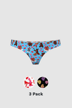 Load image into Gallery viewer, The Dinner For Two | Valentine&#39;s Day Seamless Thong 3 Pack

