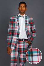 Load image into Gallery viewer, The Scotch on the Rocks | White Plaid Christmas Suit
