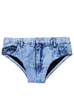 Load image into Gallery viewer, acid washed fake denim swim
