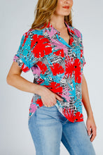 Load image into Gallery viewer, Women&#39;s bright patterned Hawaiian shirt
