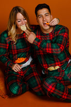 Load image into Gallery viewer, Couples matching red and green plaid pjs
