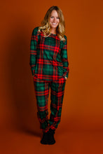 Load image into Gallery viewer, Women&#39;s red and green plaid PJ bottoms
