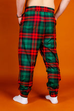 Load image into Gallery viewer, Men&#39;s red and green plaid pajama bottoms
