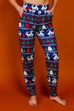 Load image into Gallery viewer, Womens Navy Mating Deer Fairisle Christmas Pajama
