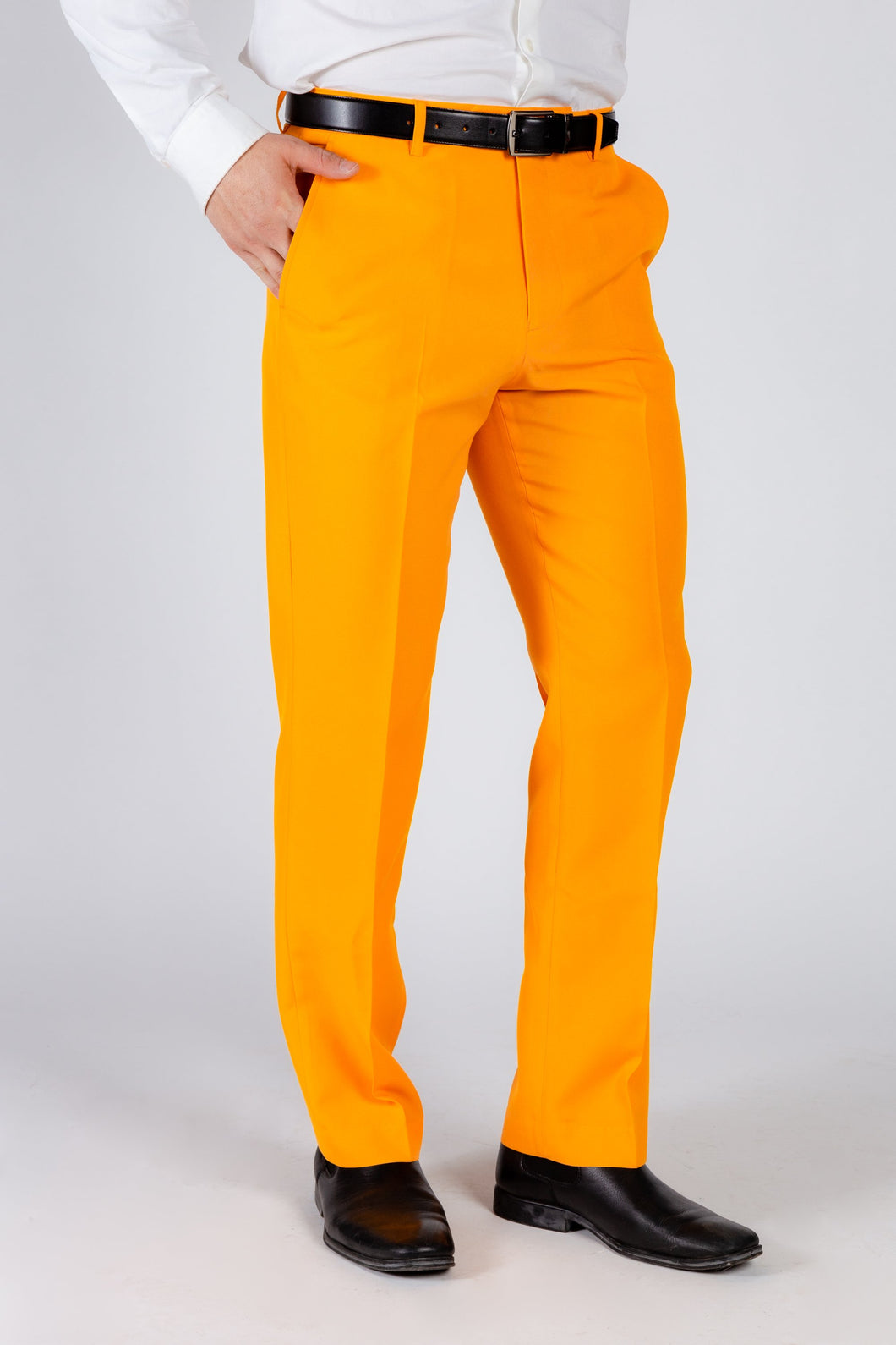 Men's Solid Neon Orange Suit Pants