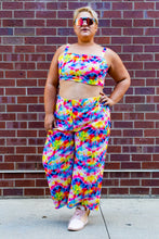 Load image into Gallery viewer, Tie Dye Culotte Pants and Crop Top
