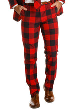 Load image into Gallery viewer, Red and Black Checkered Suit Pants
