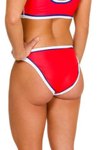 Load image into Gallery viewer, Block Party Banger | Sporty Red Scoop Bikini Bottoms
