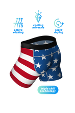 Load image into Gallery viewer, Breathable Cooling Red White and Blue Flag Boxer Briefs Underwear
