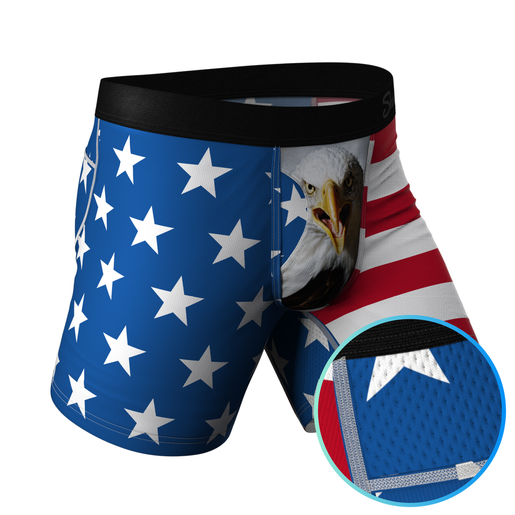 Mascot American Flag Polar Pair Cooling Ball Hammock Underwear with Fly